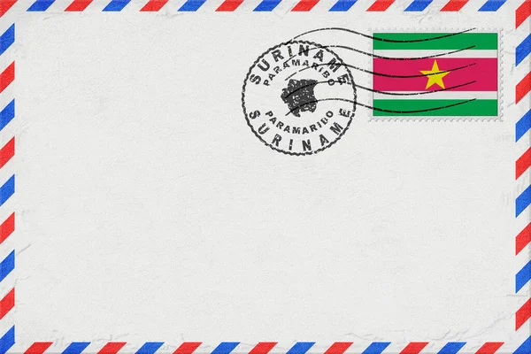 Surinam Paramaribo Vintage Hava Postası Bayrak ve Posta Damgalı Zarfı