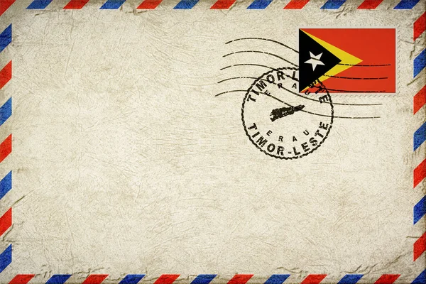 Doğu Timor Erau Vintage Hava Posta Zarfı Bayrak ve Posta Damgalı