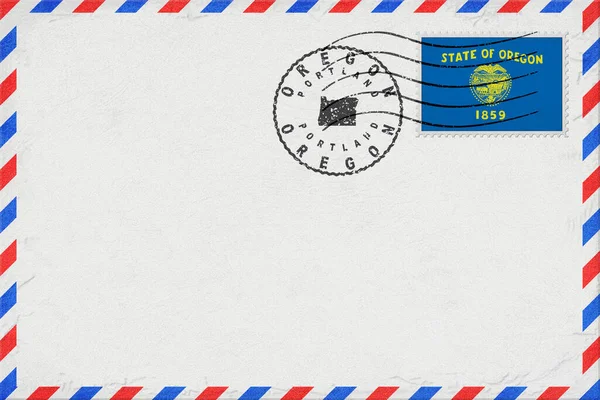 Oregon Portland Vintage Posta Postası Bayrak ve Posta Damgalı
