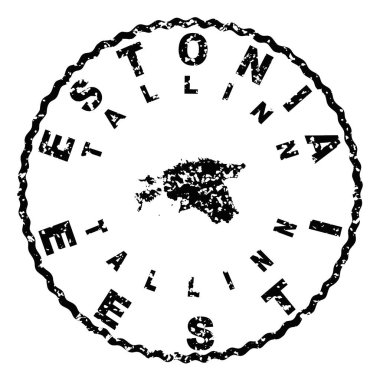 Estonya Tallinn Yuvarlak Mühür Haritası Tasarımı