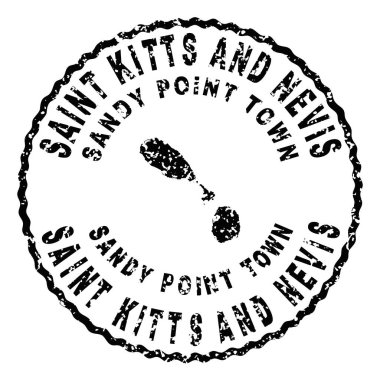 Saint Kitts ve Nevis Sandy Point Şehir Yuvarlak Mühür Haritası Tasarımı