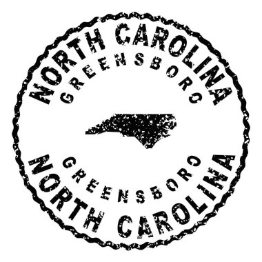 Kuzey Carolina Greensboro Yuvarlak Mühür Harita Tasarımı