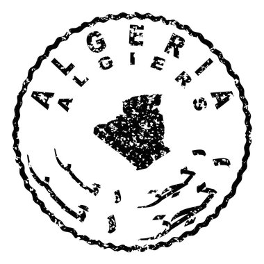 Cezayir Cezayir Yuvarlak Mühür Harita Tasarımı