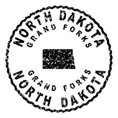 Kuzey Dakota Grand Forks Yuvarlak Mühür Haritası Tasarımı