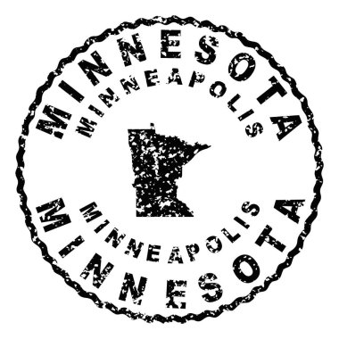 Minnesota Minneapolis Yuvarlak Mühür Harita Tasarımı