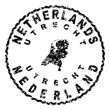 Hollanda Utrecht Yuvarlak Mühür Harita Tasarımı