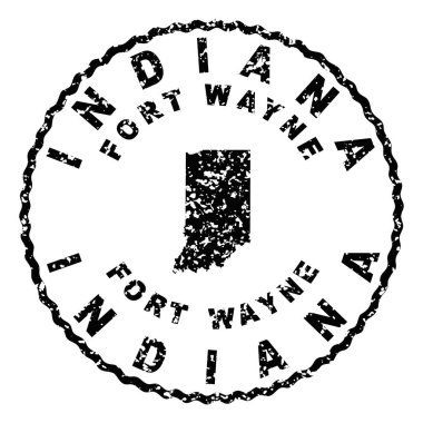 Indiana Fort Wayne Yuvarlak Mühür Harita Tasarımı