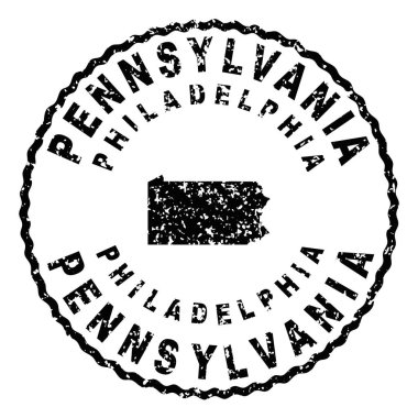 Pennsylvania Philadelphia Yuvarlak Mühür Haritası Tasarımı