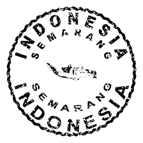Индонезия Semarang Round Seal Map Design