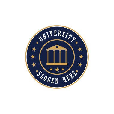 Prestijli Üniversite Eğitimde Mükemmellik, Yenilik ve Parlak Geleceğin Rozet Tasarım Logosu Simgesi Vektörü Liderliği