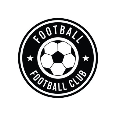 Bu logo tasarımı, merkezinde futbol topu olan dairesel bir amblem sergiliyor ve futbol kulüpleri için uygun klasik tek renkli bir estetiği vurguluyor. Tasarım markalaşma için çok yönlüdür..