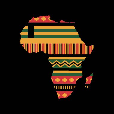 Canlı Afrika Haritası Desen Vektör Şablonu