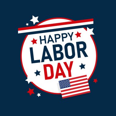 Mutlu İşçi Bayramı ABD Bayrak Çemberi Vektörü