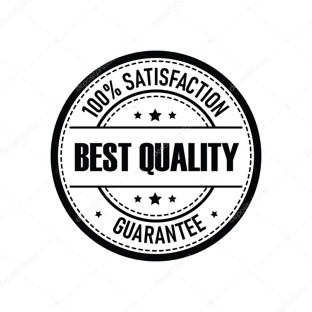 This quality badge showcases a commitment to excellence with the message of best quality guarantee and 100% satisfaction.