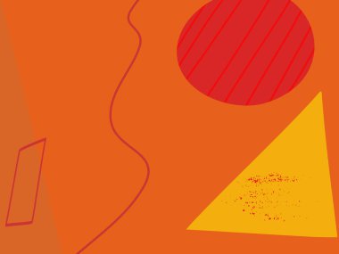 Soyut Retro Geometrik Şekiller Turuncu Arkaplan