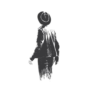 yalnız adam bakışlarını mesafeye çevirdi. Serbest çizim