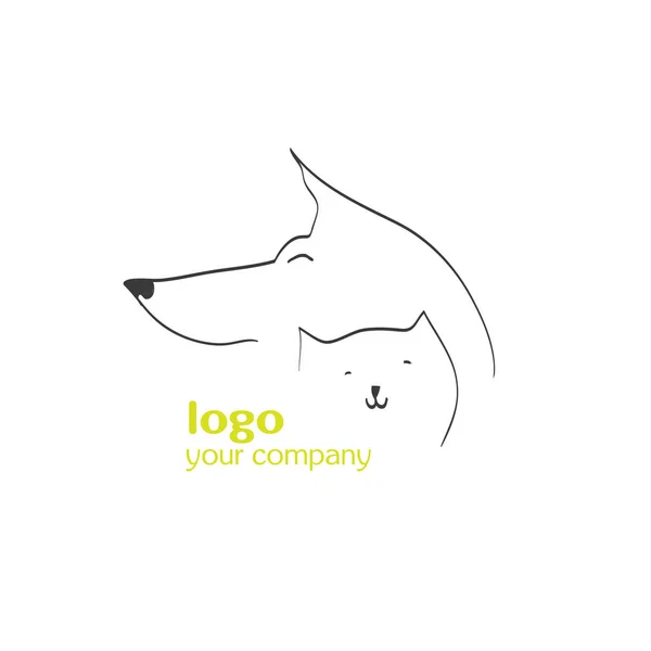 Logo Chien Chat Pour Animaleries Produits Pour Animaux Encore — Image vectorielle