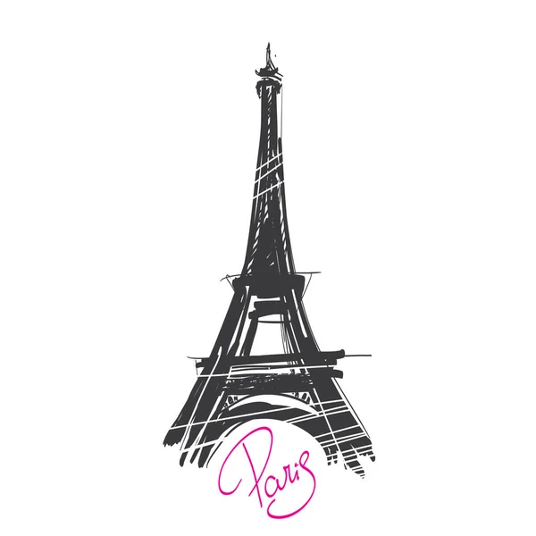 Boceto Torre Eiffel París Hecho Mano Ver También Otro Showplace Vectores de stock libres de derechos