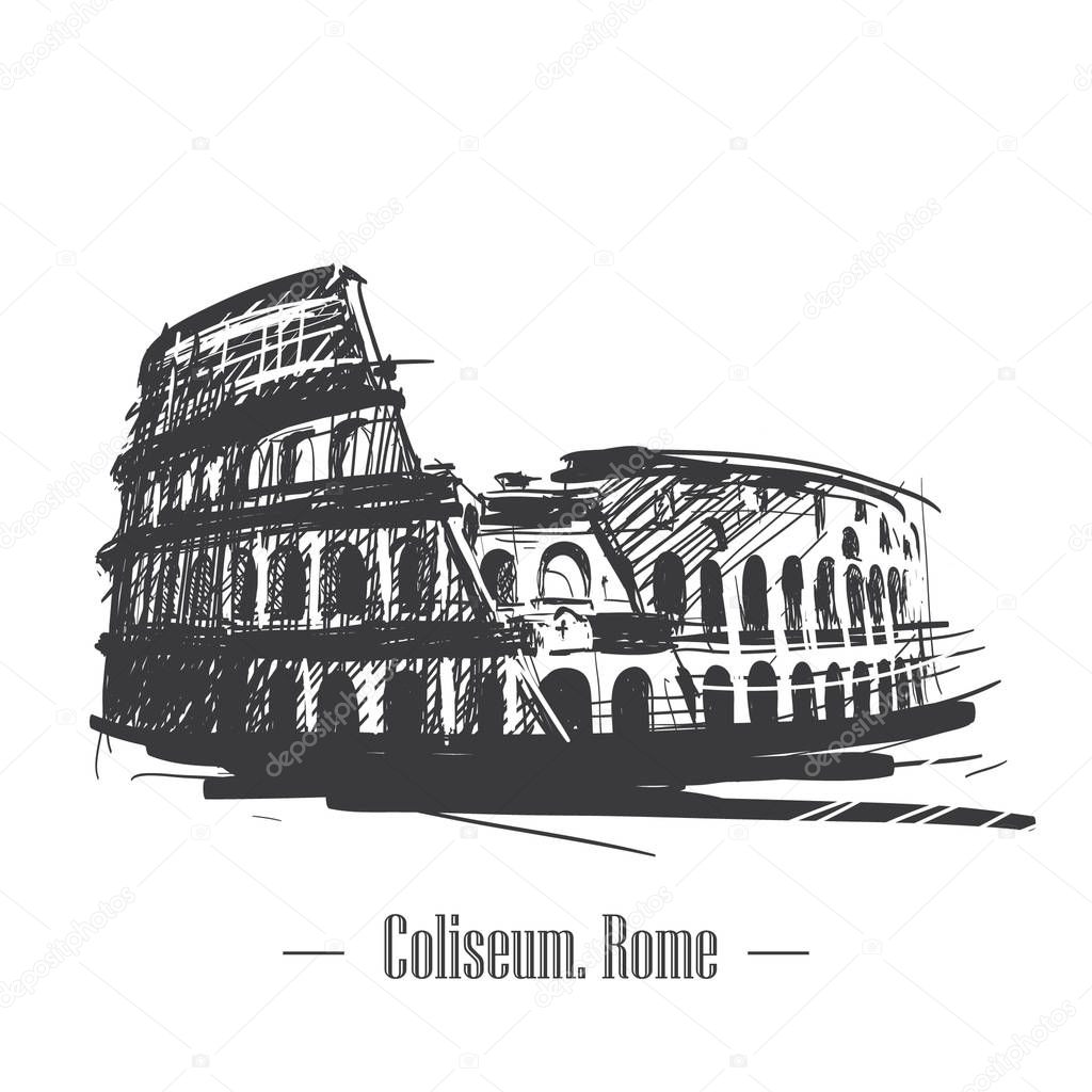 sketch of the Coliseum by hand. See also other showplace in my account