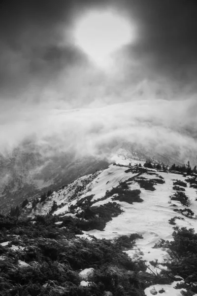 Mountain Landscape Carpathian Region Winter Hiking — Stock Photo, Image