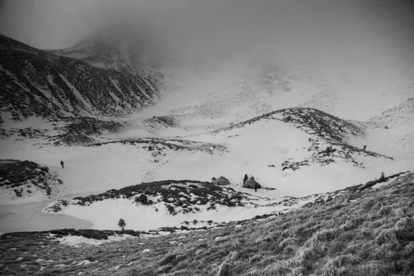 Berglandschap Karpaten Tijdens Winterwandelingen — Stockfoto