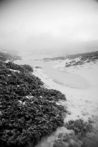 Гірський Пейзаж Карпатському Регіоні Під Час Зимових Походів — стокове фото