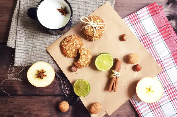 Galletas Avena Con Leche — Foto de Stock