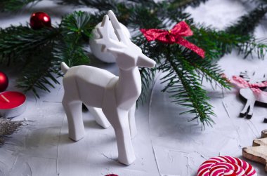 Oyuncaklar, Noel ağacı, simler ve kakao ile Noel düzeni