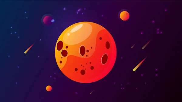 Space background with abstract shape, planets and asteroids. For — Stock Photo, Image