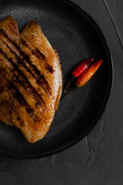 Barbekü Sebze ve bitkisel Ile Izgara Balık Fileto