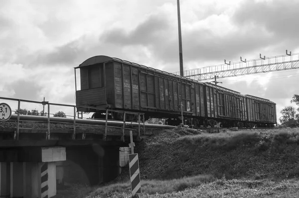 Russia San Pietroburgo Settembre 2017 Stazione Scioglimento Formazione Treni Ferroviari — Foto Stock