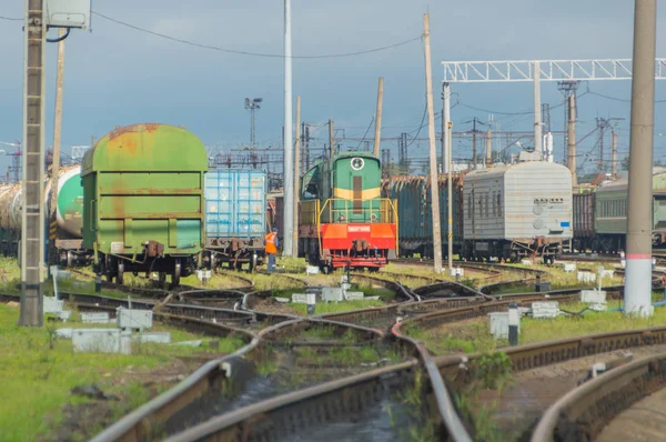 Rusko Petrohrad Září 2017 Stanice Pro Rozpouštění Vzniku Železniční Vlaky — Stock fotografie