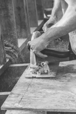 Erkek alt bıçkılar plaka el ile elektrik ile gördüm