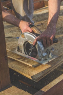 Erkek alt bıçkılar plaka el ile elektrik ile gördüm