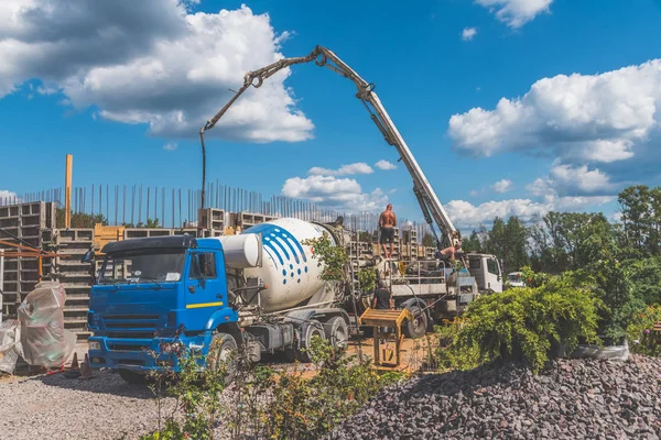 Russland Leningrad Oblast Die Stadt Nikolskoje Aug 2018 Bau Zement — Stockfoto