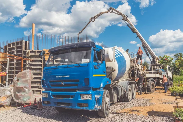 Rusya Leningrad Oblast Nikolskoye Şehir Ağustos 2018 Inşaat Makine Ile — Stok fotoğraf