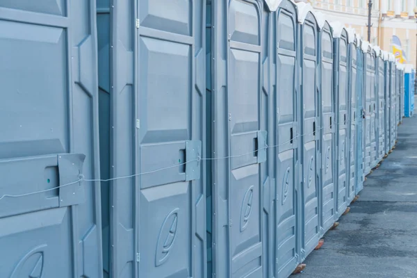 Streets City Closed Padlock Public Toilets — Stock Photo, Image