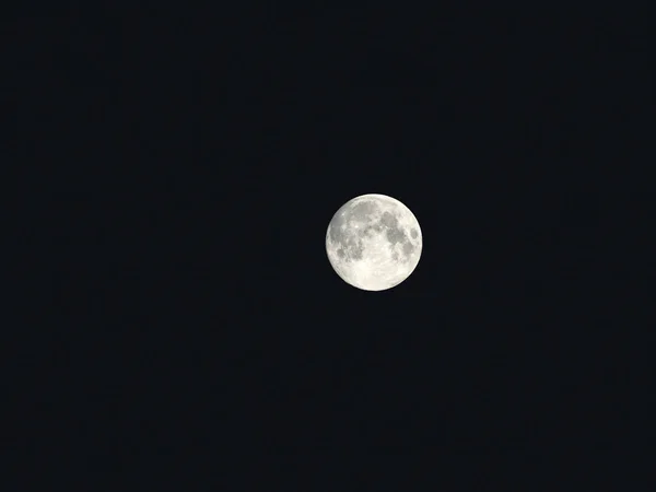 Naturlig Natt Bakgrund Med Mörk Himmel Och Fullmåne Jord Satellit — Stockfoto