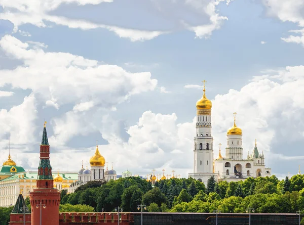 Vista Panorámica Del Kremlin Iván Grande Campanario Monumentos Medievales Moscú — Foto de Stock