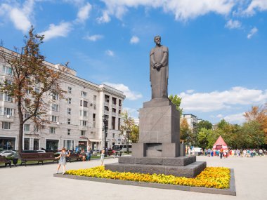 Moskova, Rusya - 19 Ağustos 2018. Kliment Timiryazev bilim adamı-doğa bilimci, bitki fizyolojisi uzmanı anıt.