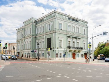 Moskova, Rusya - 19 Ağustos 2018. Bina Moskova Devlet Tiyatrosu 