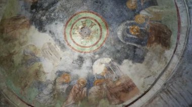 Sunak, cemaat mahalline kubbe üzerinde fresco. İsa Mesih yandaşlarının ekmek ve şarap verir. Aziz Nikolaos Kilisesi Demre, Türkiye'de.