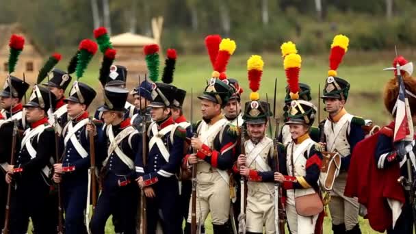 Borodino Rosja Września 2015 Rekonstrukcja Bitwy Pod Borodino Wydarzeń Wojny — Wideo stockowe