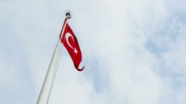 Türkiye üzerinde outdoor fener rüzgarda sallayarak bayrak. Türkiye.