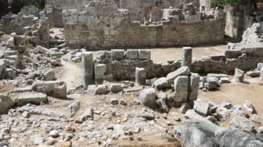 Antik Phaselis City hamam kalıntıları. Antalya İli, Türkiye.