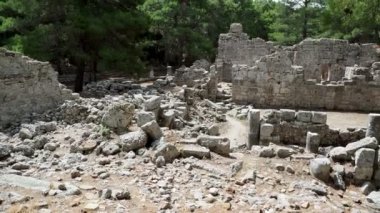 Antik Phaselis City hamam kalıntıları. Antalya İli, Türkiye.