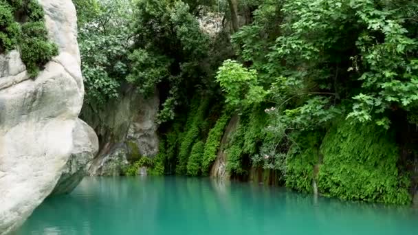 Sungai Goynuk mengalir melalui ngarai yang indah. Marka tanah alam di provinsi Antalya, Turki. Air bagian dari Lycian trail . — Stok Video