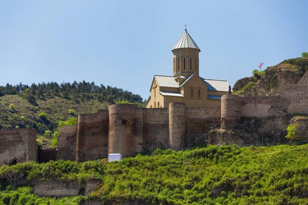 Die Nikolaikirche Der Festung Narikala Berühmtes Wahrzeichen Tiflis Der Hauptstadt — Stockfoto