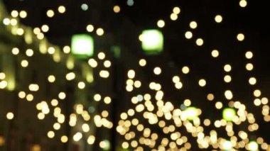 Ufuk sokak fener. Moskova sokaklarında Noel ve yeni yıl kutlama için dekore edilmiştir. Rusya.