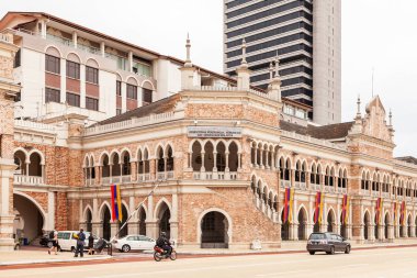 Kuala Lumpur, Malezya - 04 Şubat 2013. Eski koloni tarzı Bangunan Sultan Abdul Samad, Sultan Abdul Samad bina bina cephe. Turizm Bakanlığı ve kültür Malezya.